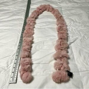New York & Company Light Pink Genuine Rabbit Fur Scarf